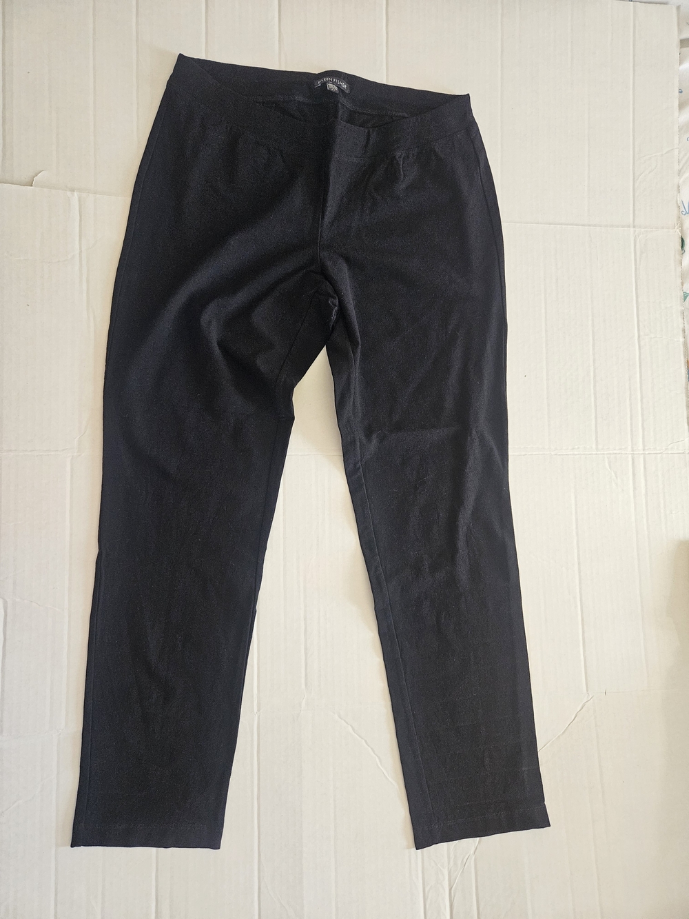 Eileen Fisher Black Stretch Straight Leg Pants Small Petite S/P
